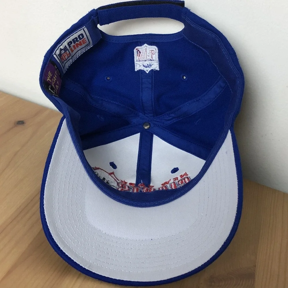 Vtg New York Giants Starter NFL Pro Line Hat Cap Blue Red White